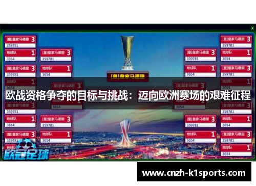 欧战资格争夺的目标与挑战：迈向欧洲赛场的艰难征程