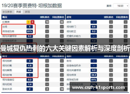 曼城复仇热刺的六大关键因素解析与深度剖析